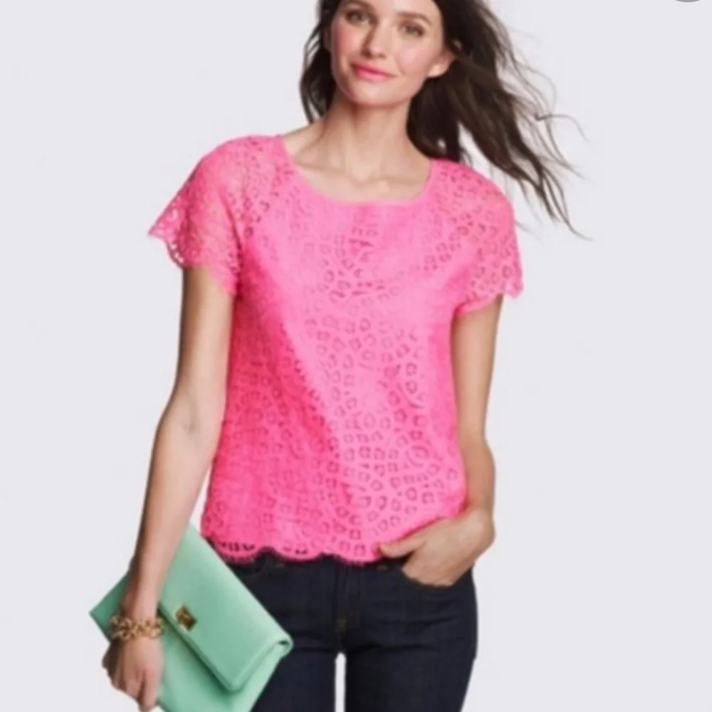 J. Crew Raindrop Lace Tee
